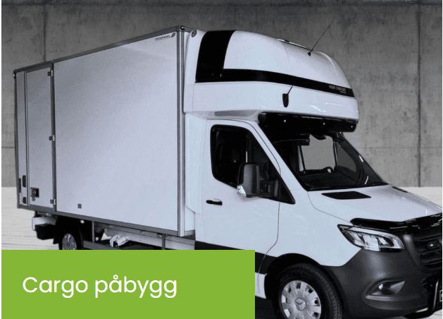 Frigopanel cargo påbygg på hvit varebil